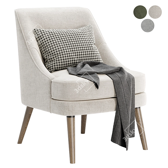 Kora Upholstered Side Chair 3D model image 1