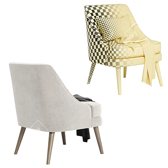 Kora Upholstered Side Chair 3D model image 5