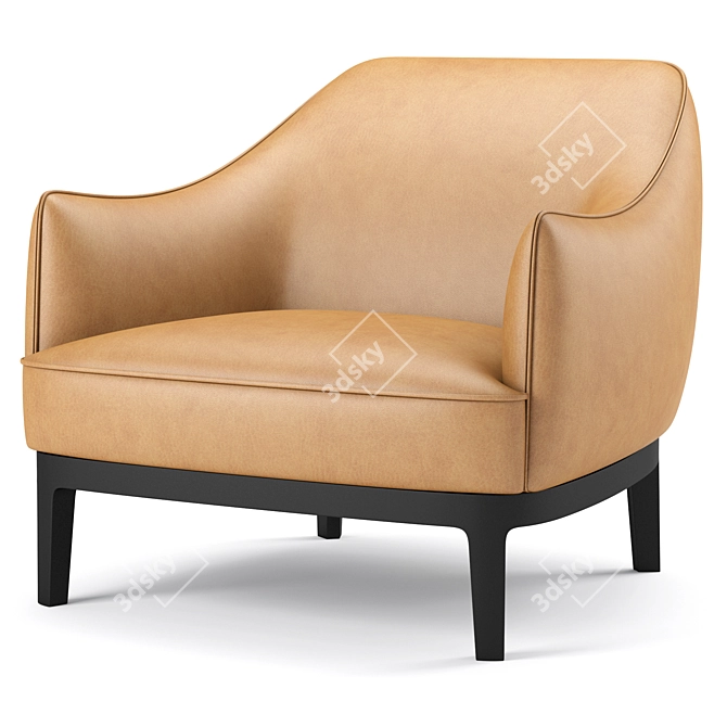 Elegant Potocco Blossom Armchair 3D model image 2