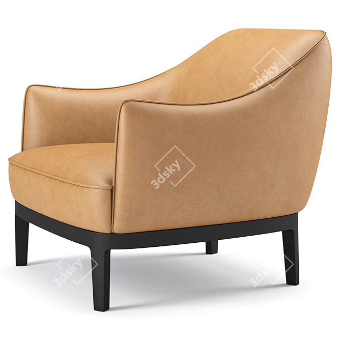 Elegant Potocco Blossom Armchair 3D model image 4