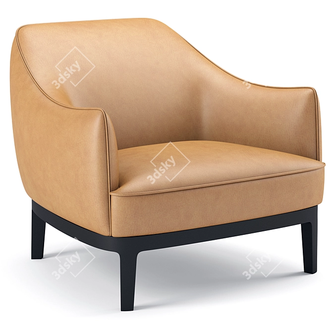 Elegant Potocco Blossom Armchair 3D model image 5