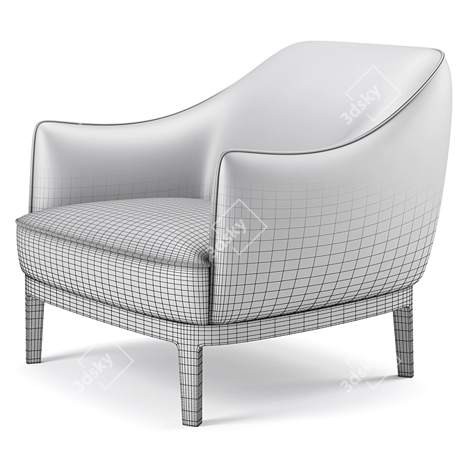 Elegant Potocco Blossom Armchair 3D model image 6