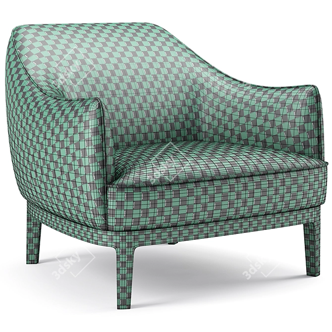 Elegant Potocco Blossom Armchair 3D model image 7