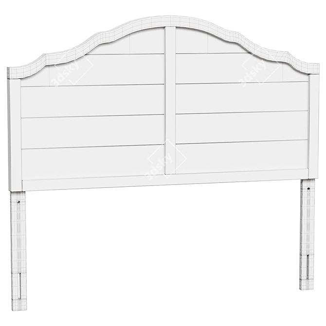  Vintage Ash Wood Headboard 3D model image 2