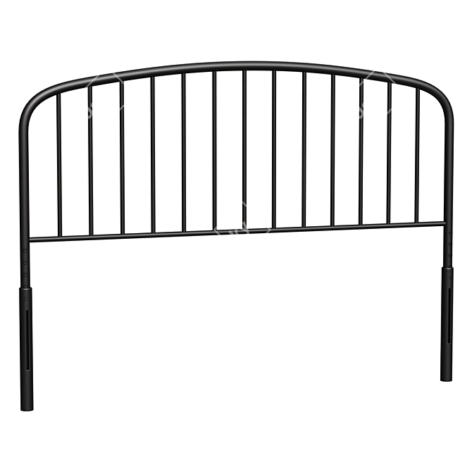  Modern Metal Queen Headboard Black 3D model image 1