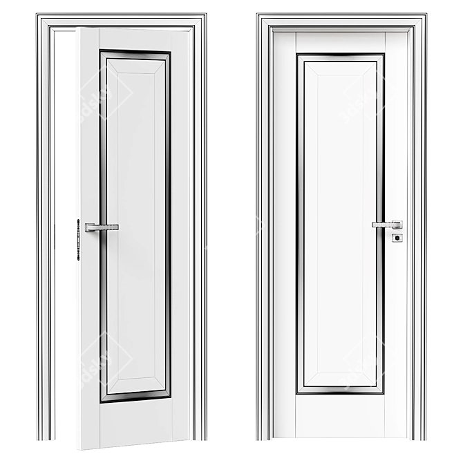 CORDA 101P Bianco Interior Door 3D model image 2