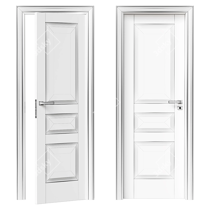 Modern Classic Corda 127P Door 3D model image 2