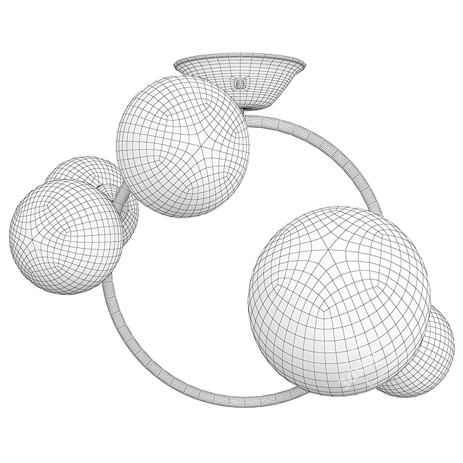 Sleek IONA Octo Ceiling Light 3D model image 2