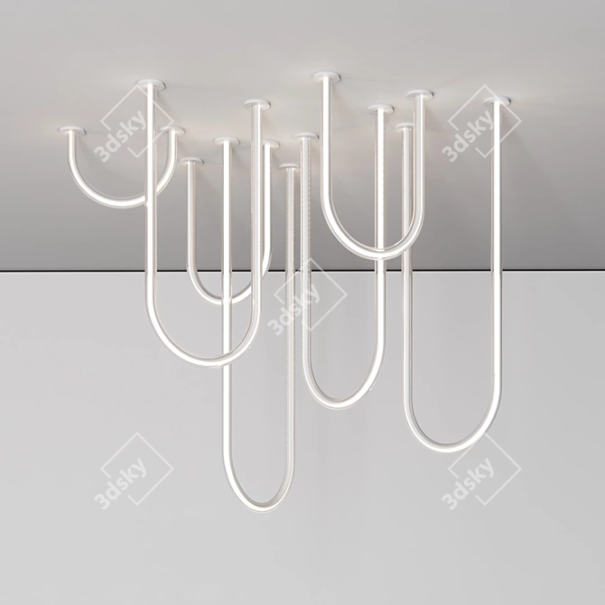 V-Form LED Tube Series Fixture 3D model image 2