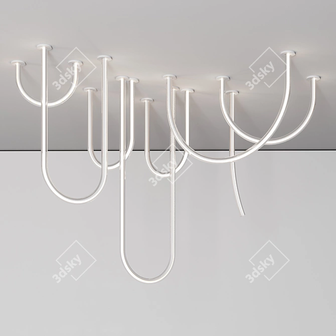 V-Form LED Tube Series Fixture 3D model image 3