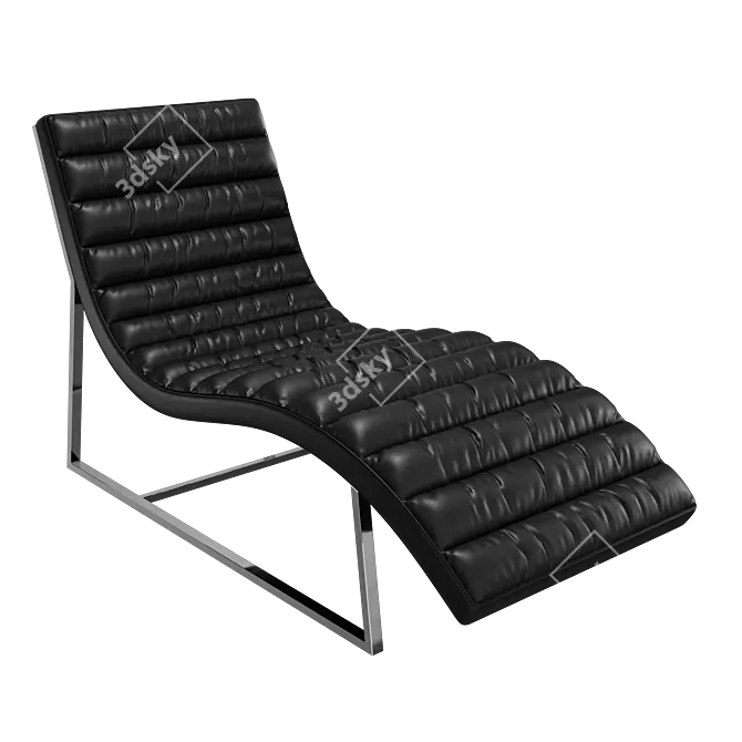 Bardot Stainless Steel Chaise Lounge 3D model image 1