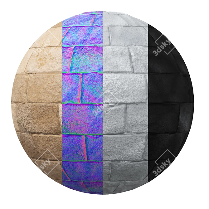 Stone Textured Wall Decor 4096x4096 3D model image 2