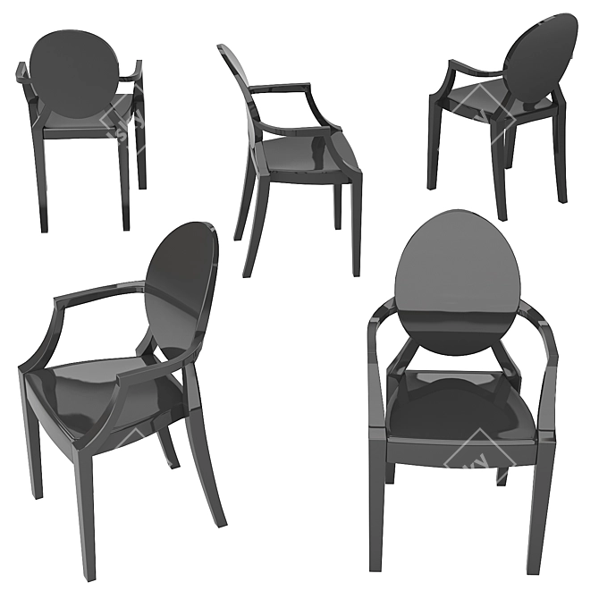 Transparent Louis Ghost Chair 2017 3D model image 4