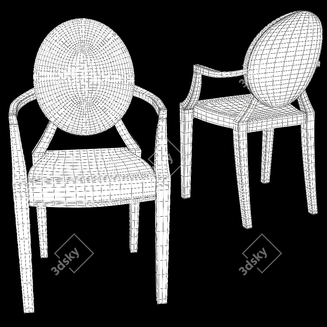 Transparent Louis Ghost Chair 2017 3D model image 5