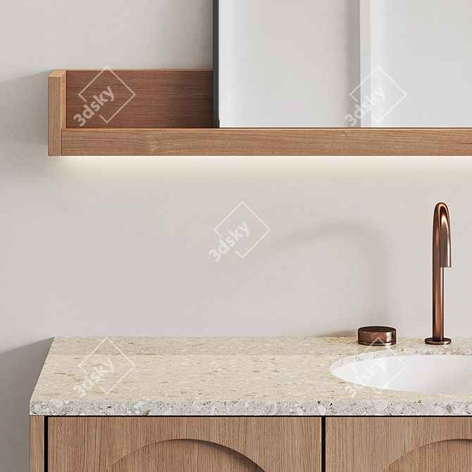 ARC Bathroom Set with LED Lighting 3D model image 3