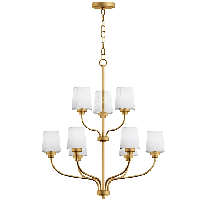 Windom Satin Brass Chandelier Model 3D model image 1