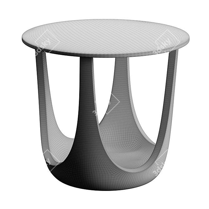 Curved Base Side Table, Westelm 3D model image 3