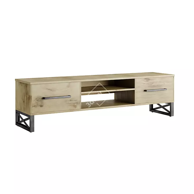 Volstrit Loft TV Stand 3D model image 2