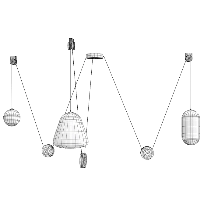 Globe Cluster Pendant Light 3D model image 2