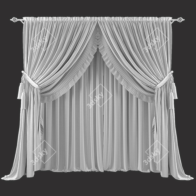 Russian-English Curtains Polys 318150 Verts 331324 3D model image 2