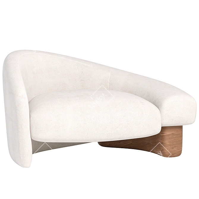 Sleek Acrostic Overlay Armchair Left 3D model image 2