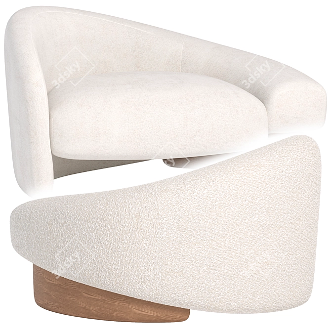 Sleek Acrostic Overlay Armchair Left 3D model image 3