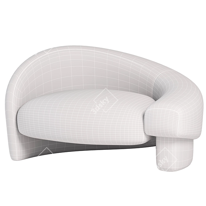 Sleek Acrostic Overlay Armchair Left 3D model image 5