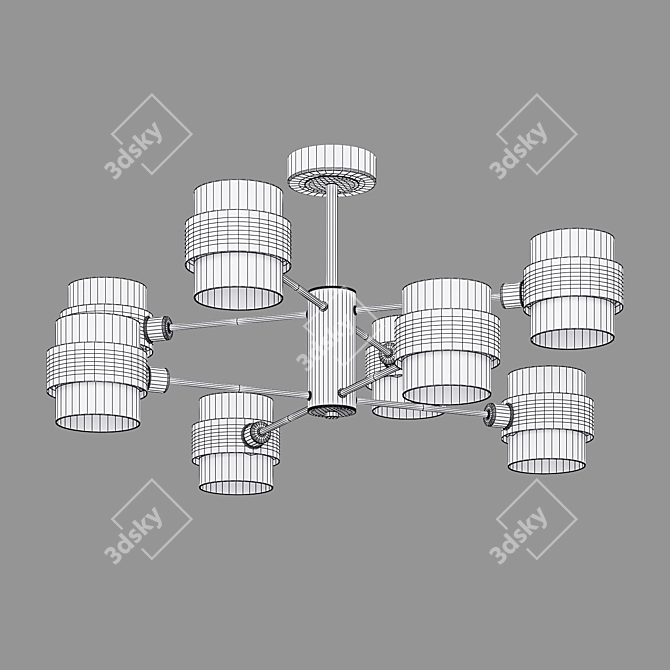 Eurosvet Arcada Ceiling Light 8-Lamp 3D model image 2