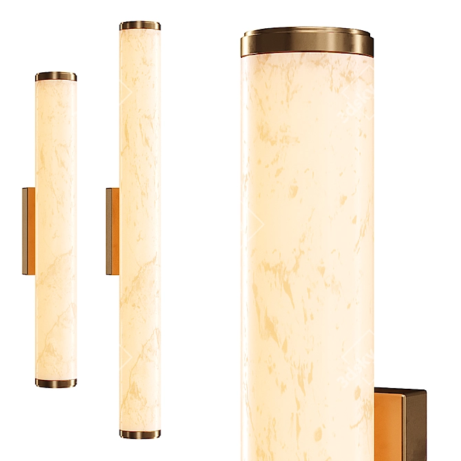 Sleek Saulo Wall Light Duo 3D model image 1