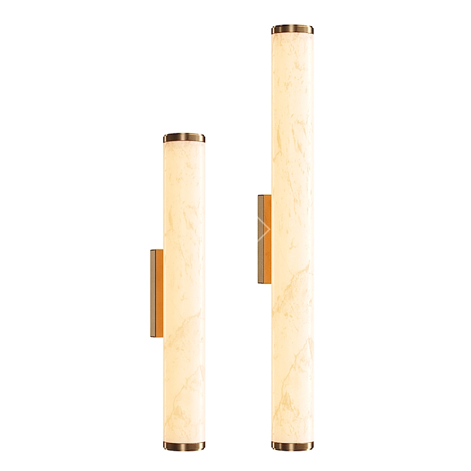 Sleek Saulo Wall Light Duo 3D model image 2