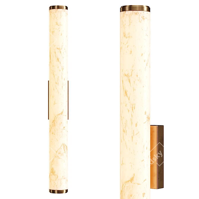 Sleek Saulo Wall Light Duo 3D model image 3