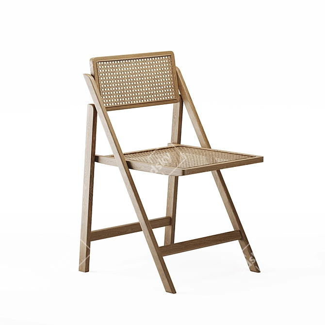 Zara Home RATTAN Hybrid Folding Chair 3D model image 2