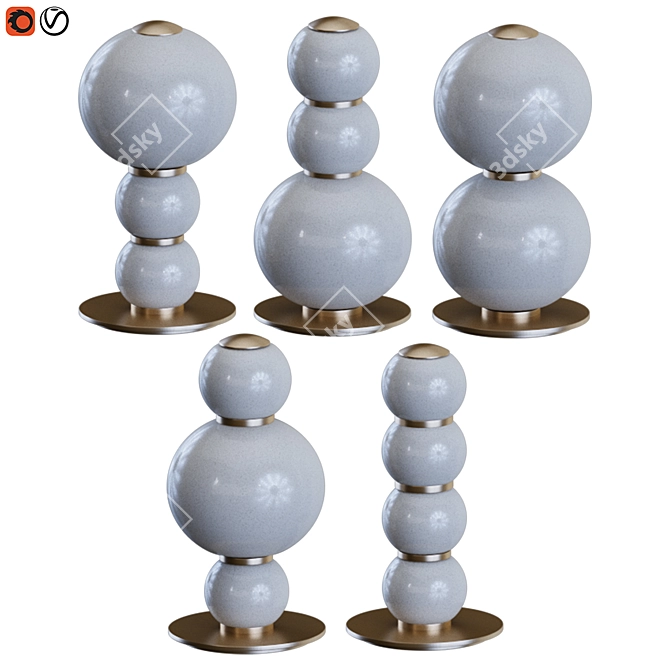 Elegant Formagenda Pearls Table Lamp 3D model image 2