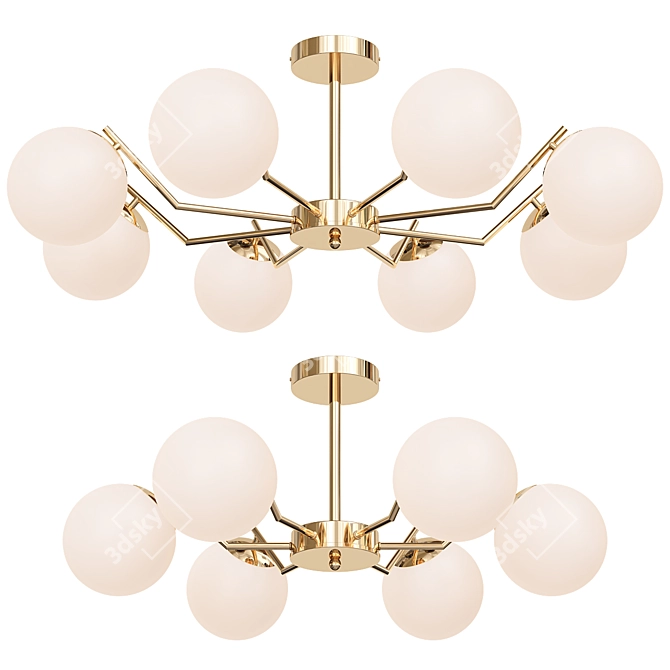 Luxury Brass Ceiling Lamp Set 3D model image 2