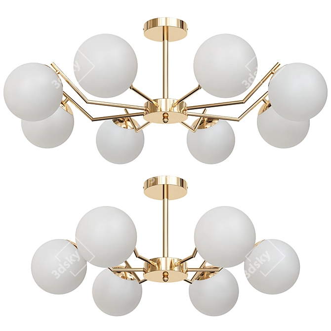 Luxury Brass Ceiling Lamp Set 3D model image 4