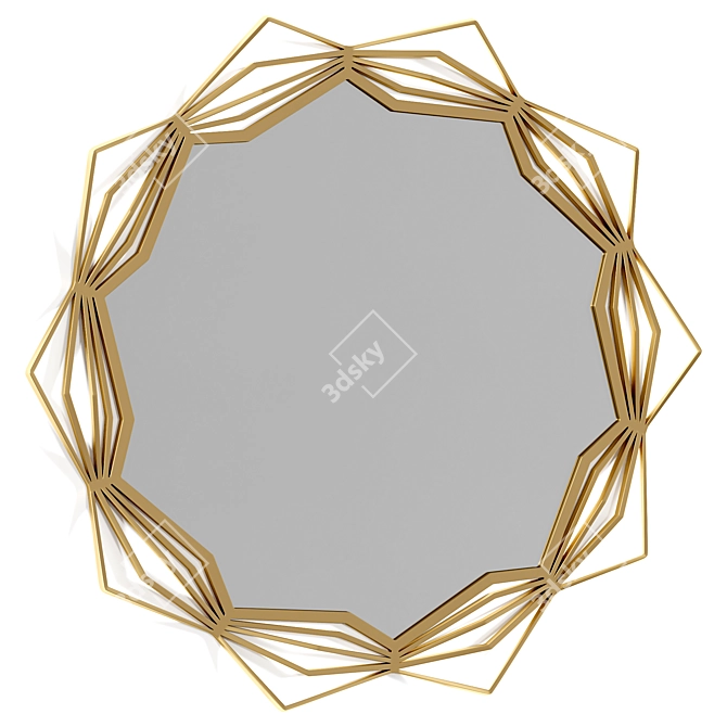 Star Wall Mirror in Gold 3D model image 2