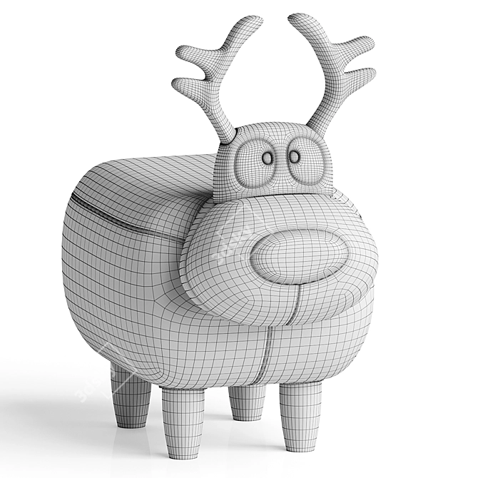 Adorable Deer Animal Stool 3D model image 4