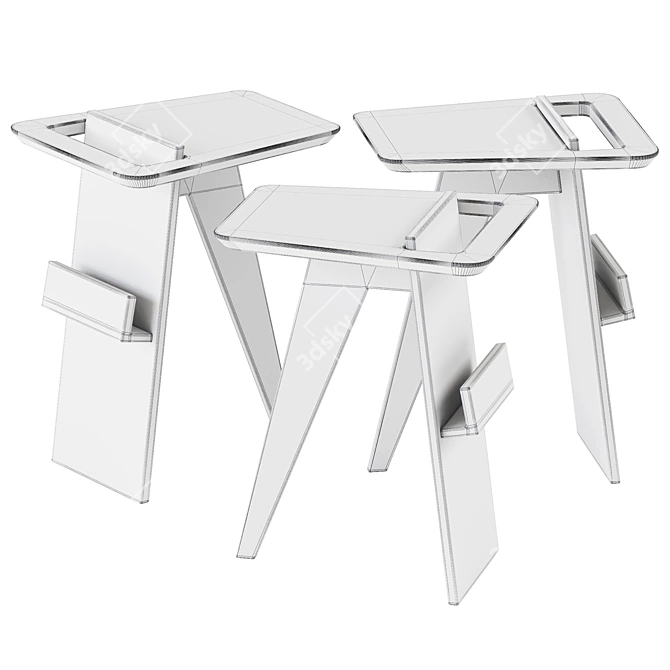 Sleek Argus Side Table, Chic 3D model image 5