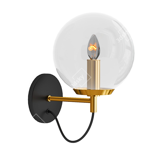 SOTIANA Glass Wall Light: Contemporary Scandinavian Design 3D model image 1