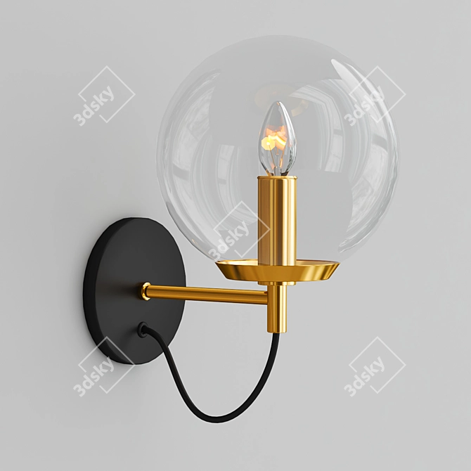 SOTIANA Glass Wall Light: Contemporary Scandinavian Design 3D model image 2