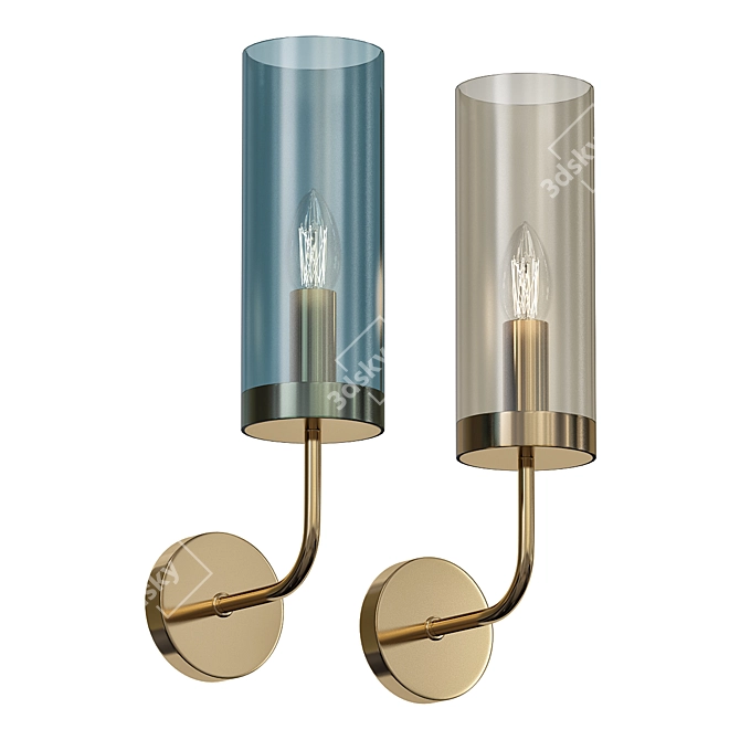 Blue Glass Wall Light ImperiumLoft 3D model image 1