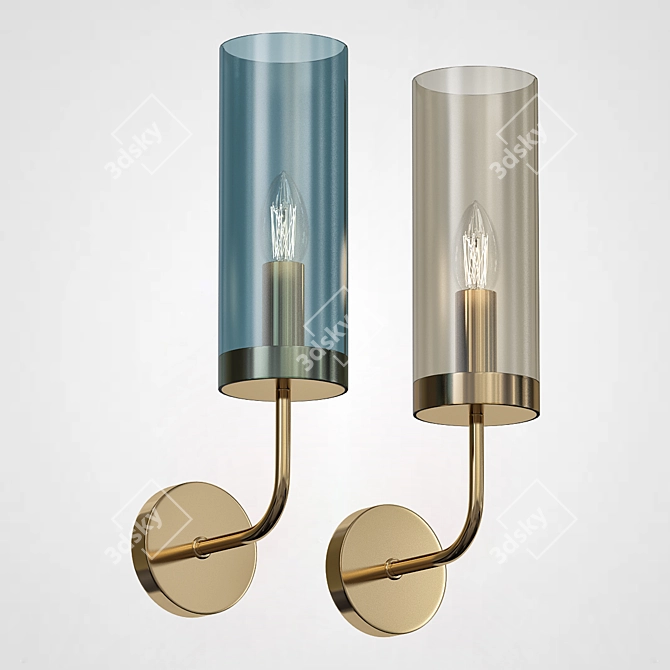 Blue Glass Wall Light ImperiumLoft 3D model image 2