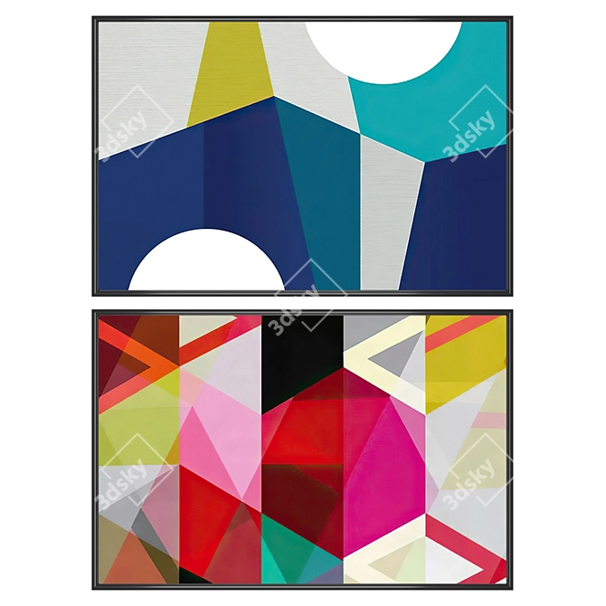 Artwork Set with Variety Frames 3D model image 1