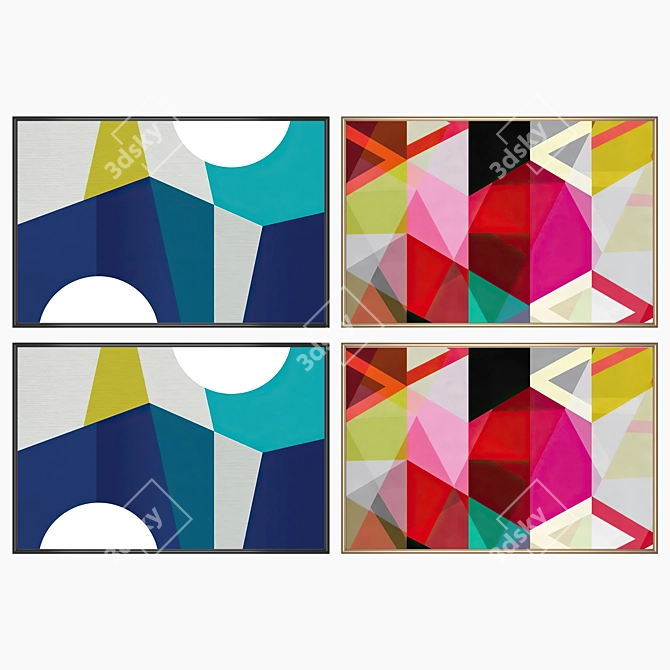 Artwork Set with Variety Frames 3D model image 2