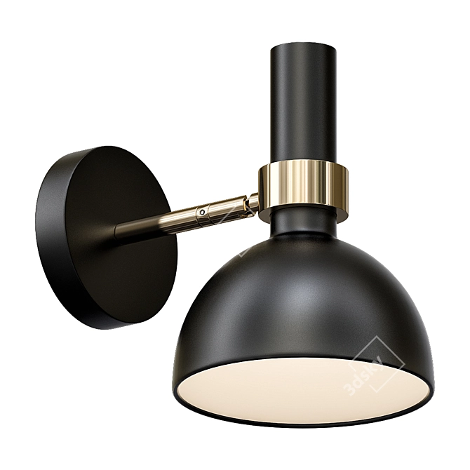 Modern Wall Sconce Black/Brushed Brass 3D model image 1