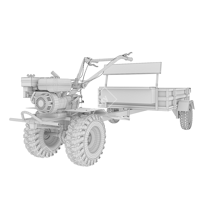 High-Powered Utility Tractor 3D model image 7