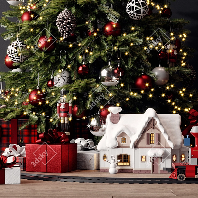  Christmas Tree Set with Height Options 3D model image 6