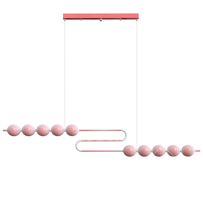 Contemporary Copper LED Chandelier - 120x120 cm 3D model image 4