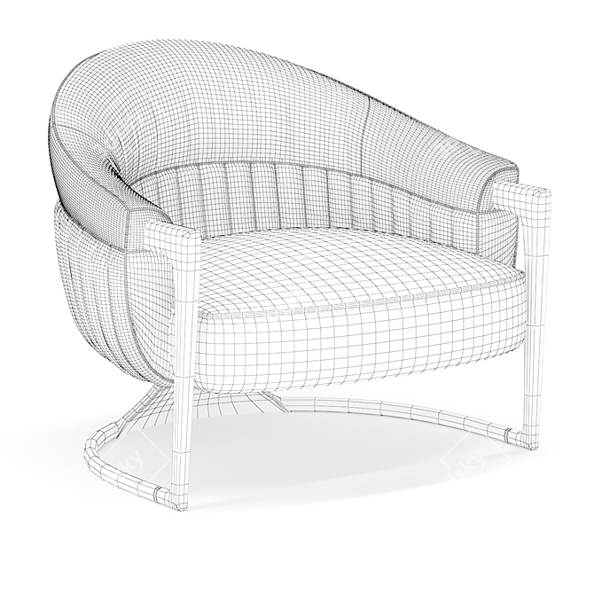 Elegant Grace Armchair with Dual Finish 3D model image 6