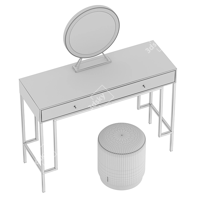 Vanity Console ISIDA with Stool 3D model image 3